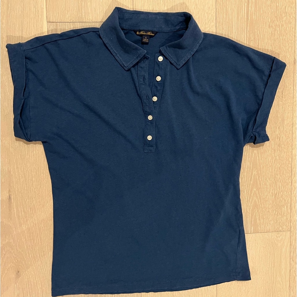 Brooks Brothers Linen/Cotton Blend Cap Sleeve Polo Shirt - Picture 6 of 11